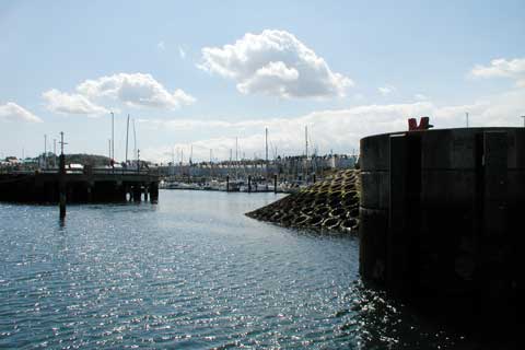Bangor Marina seen from the entrance to the Harbour